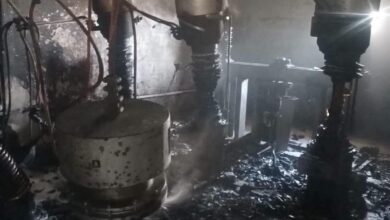 حريق محطة محولات جرجا