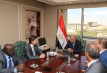 وزير الكهرباء أثناء مباحثاته مع وفد المنظمة الدولية للمواصفات الكهروتقنية