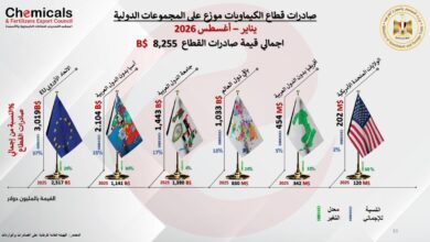 الصادرات الكيماوية تقفز إلى 8.25 مليار دولار بنمو 30.2%