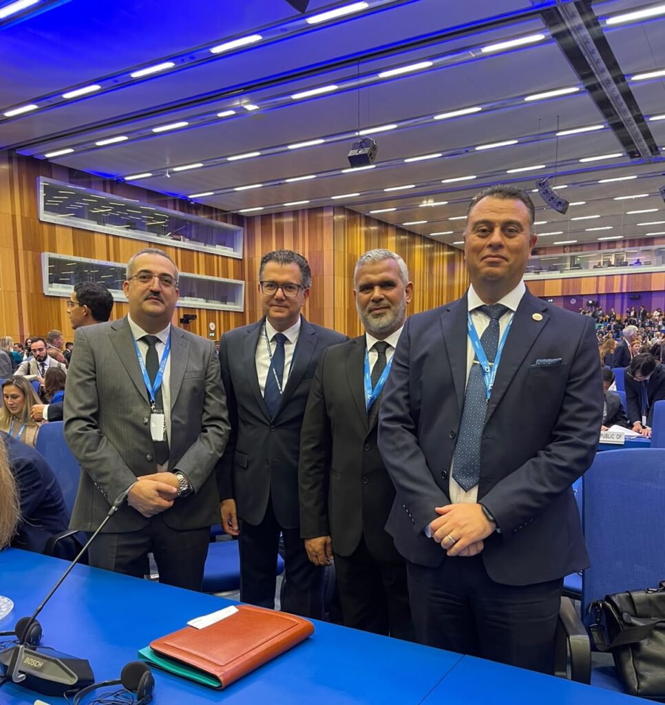 الدكتور شريف حلمي ووفد هيئة المحطات النووية أثناء المشاركة في مؤتمر الوكالة الدولية للطاقة الذرية