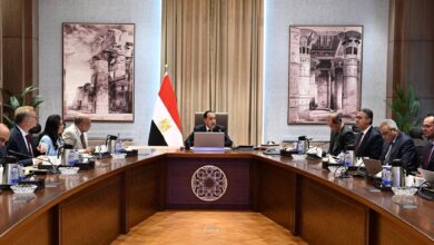 رئيس الوزراء أثناء الاجتماع