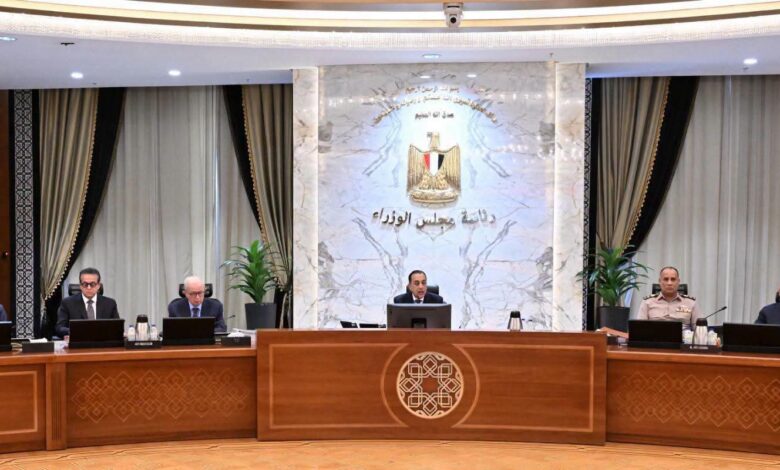 مجلس الوزراء أثناء الموافقة علي المشروعين