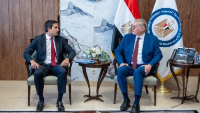 وزير البترول أثناء مباحثاته مع الرئيس التنفيذي لشركة «فيرتيجلوب»