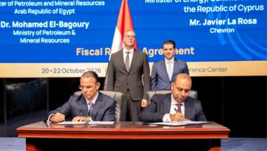 مصر وقبرص توقعان اتفاقية بالأحرف الأولى لاستكمال الأطر المالية لنقل غاز حقل «أفروديت» للبنية التحتية المصرية